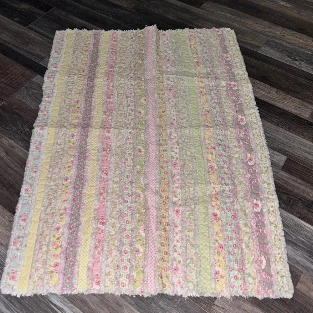 VTG Pottery Barn  💋Patchwork Quilted rug 30x42 115 NO TAG